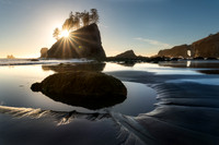 Sea stack and tide pools on Olympic Peninsula coast