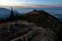 Late summer dusk setting on Puget Sound from Olympic Mountains