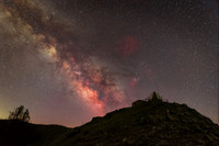 Milky Way core above lookout tower