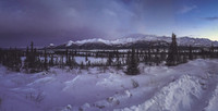 Wrangell mountains winter twilight