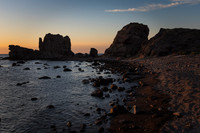Golden hour on a rugged Mediterranean shore